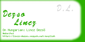dezso lincz business card